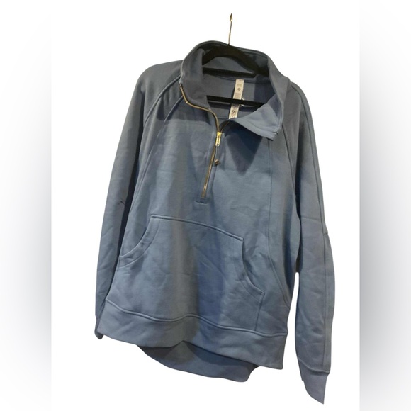 lululemon athletica Jackets & Blazers - NWT Lululemon scuba oversized funnel neck half zip WASHED DENIM Size XL/XXL